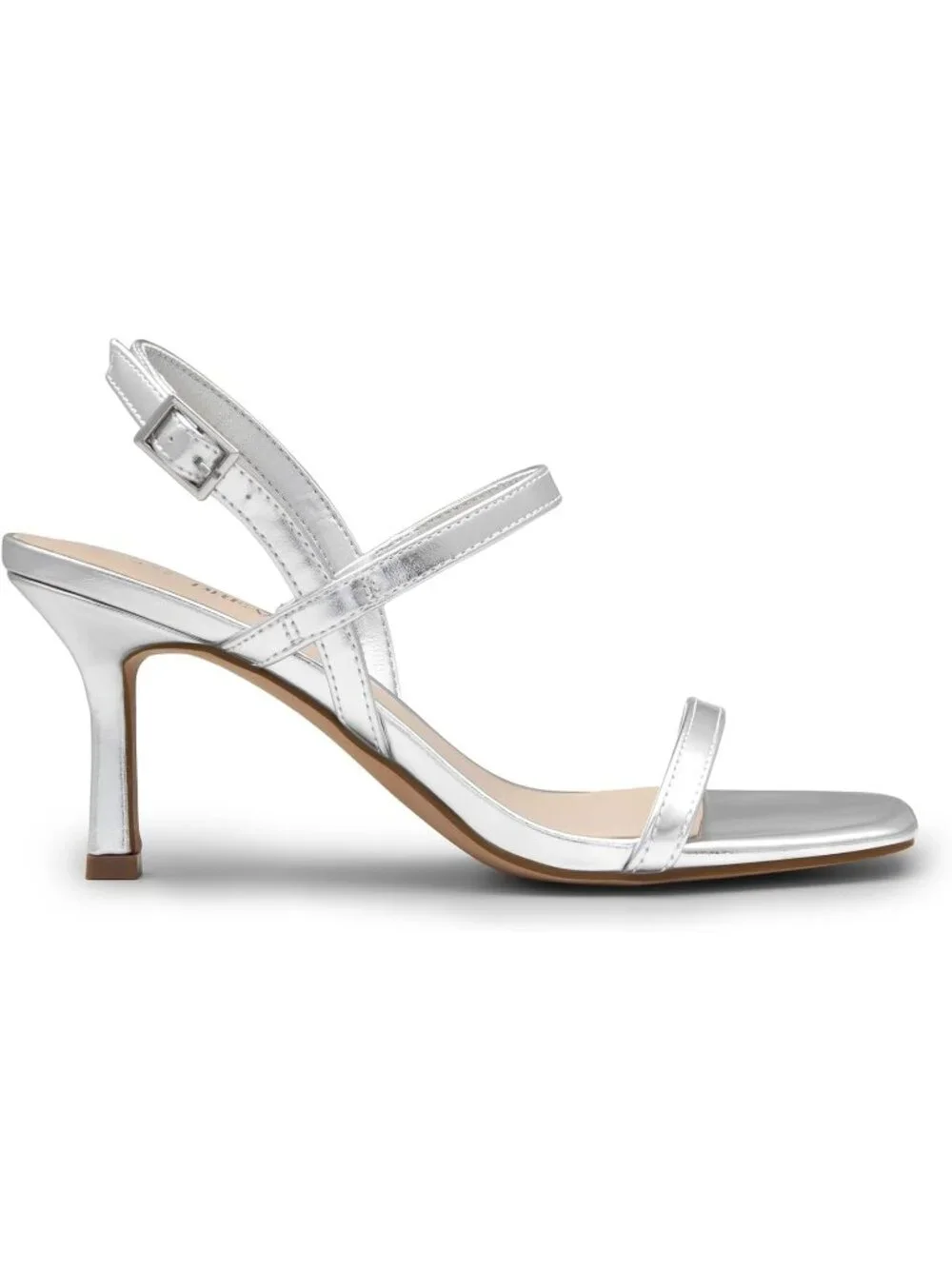 Dream Pairs Women's Silver Square Open Toe Slingback Heels Ankle Strappy Sandals